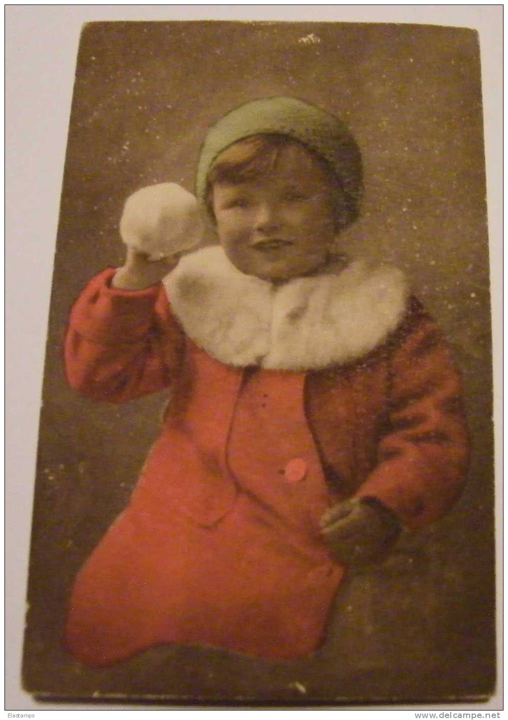 Schönes Mädchen Motiv, Mädchen, Portrait, Fillet, Girl, Child  Clifton Karte  GB Bristol . Winter, Kind Mit Rotem Mantel - Storia Postale