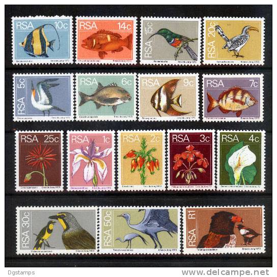 Sudáfrica 1974 YT359-74 ** Aves, Peces, Flores. Ver Descrip Completa. Nectarinia Afer, Terathopis Ecaudatus, Dietes Gran - Kolibries
