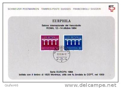 Cartoncino FDC - Svizzera - Europa CEPT - 1984 - 1984