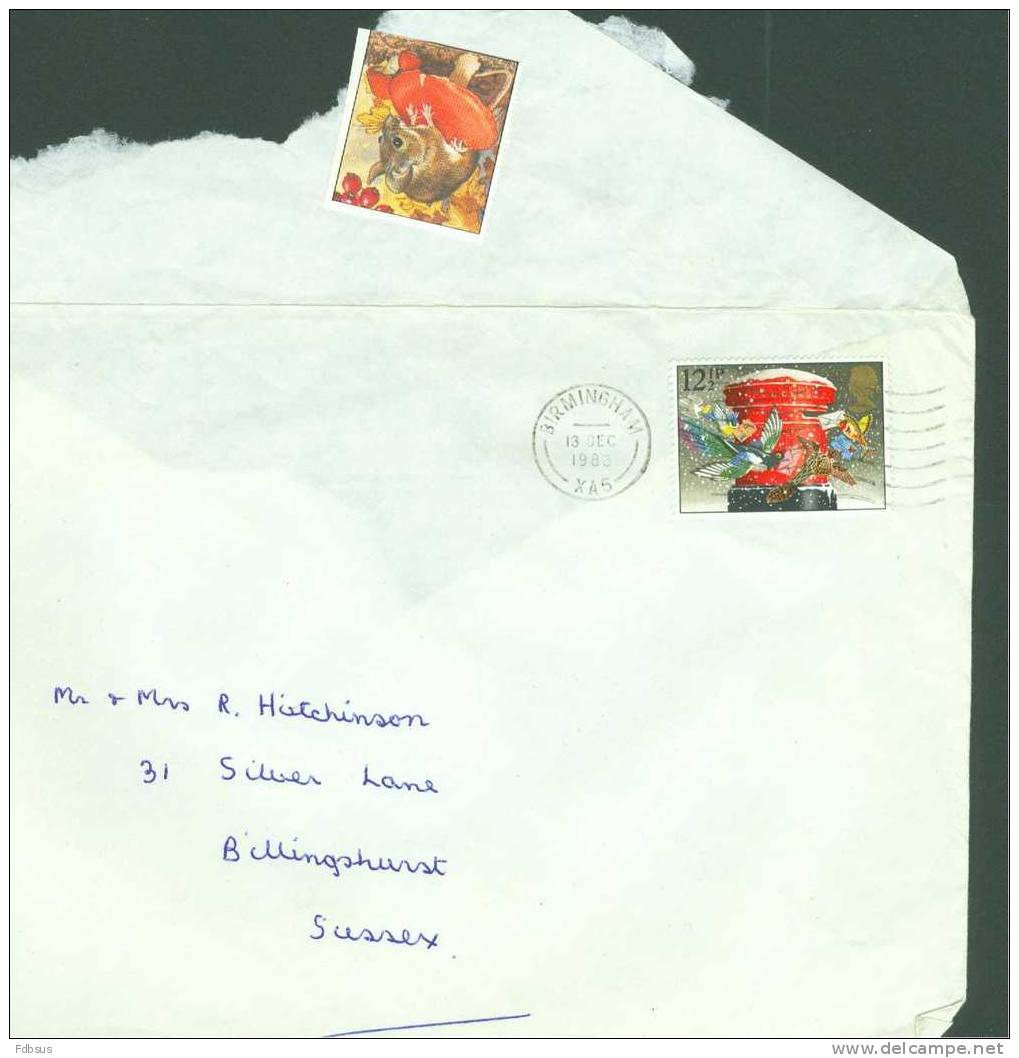 1983 ENVELOPPE BIRMINGHAM TO BILLINGSHURST - ZEGEL STAMP RAT - POSTBOX WITH BIRDS - POSTBUS MET VOGELS - Unclassified