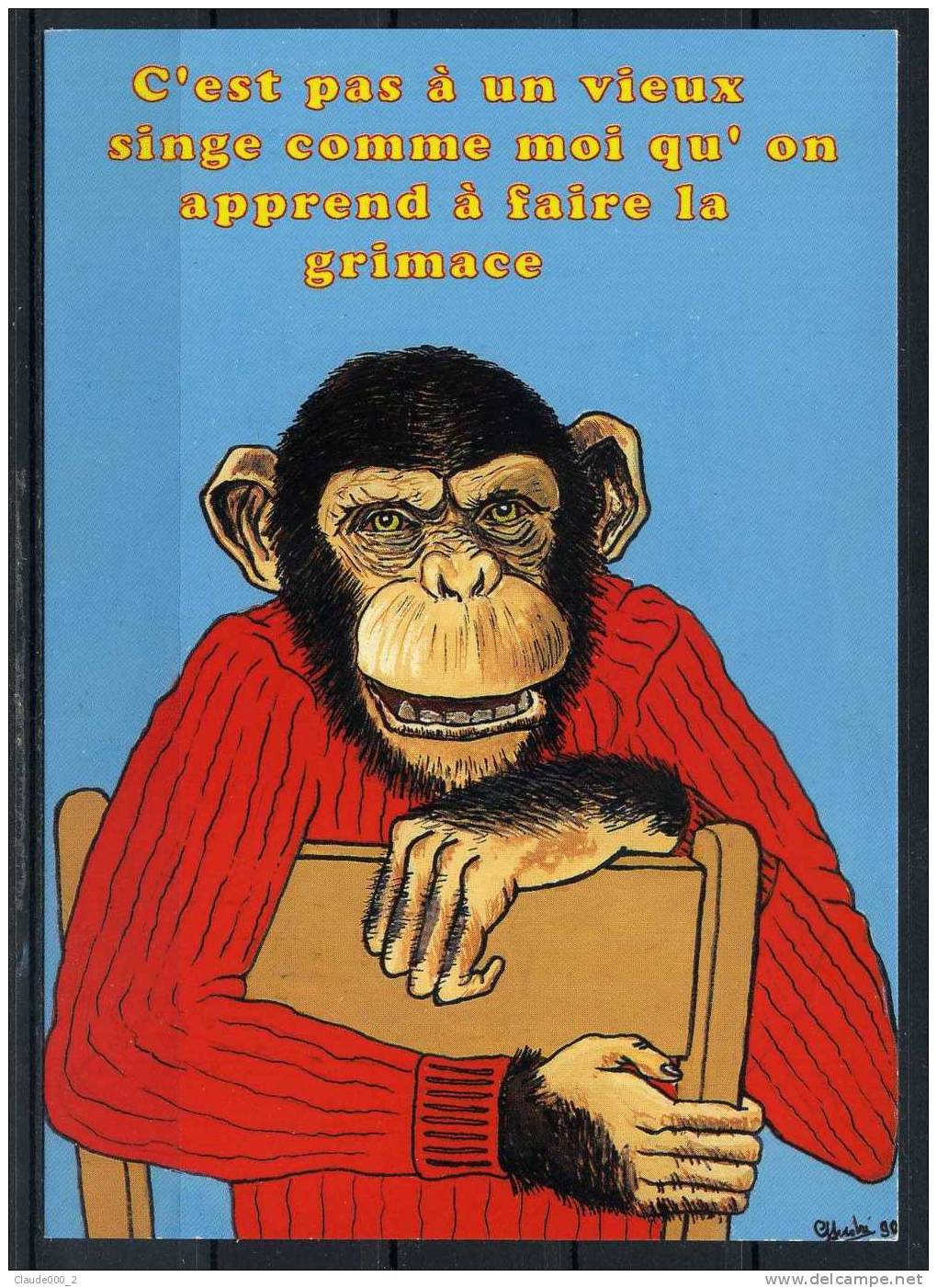 S'EST PAS AU VIEUX SINGE QU'ON APPREND A FAIRE LA GRIMACE . Voir Recto - Verso  (J503) - Apen