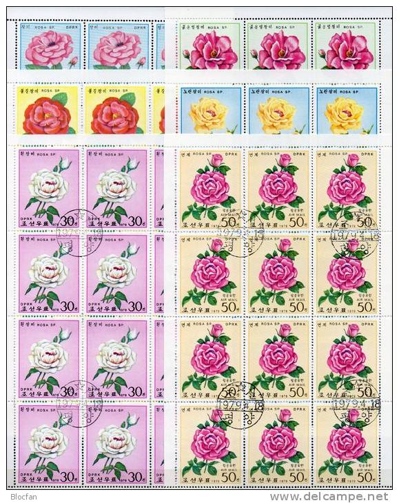 Rosen In Korea 1821/6 Plus 6xKleinbogen O 22€ Englische Rosenzucht Und Naturschutz Bf Rose Bloc Nature Sheetlet Of Corea - Corée (...-1945)