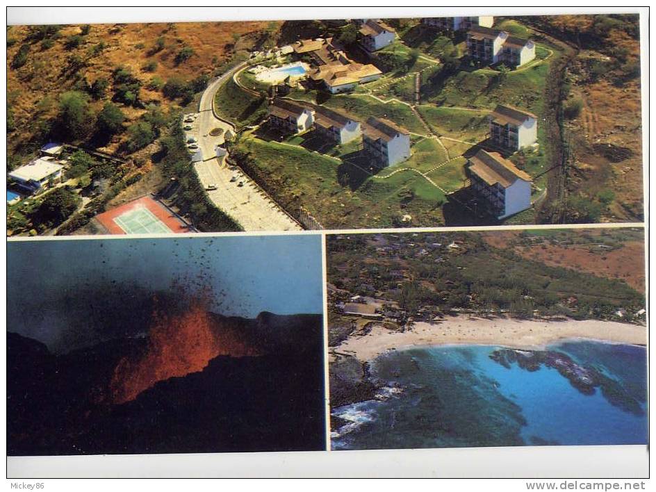 Réunion--St GILLES--datée 1989--Vues Diverses(hotel "les Aigrettes",volcan "fournaise"plage Boucan Carnot)cpm  N°PP 24 - Autres & Non Classés