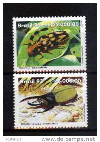 Brasil 1993 YT2113-14 ** Fauna, Insectos: Dynastes Hercules, Batus Barbicornis. Fauna, Insects: Dynastes Hercules, Batus - Unused Stamps