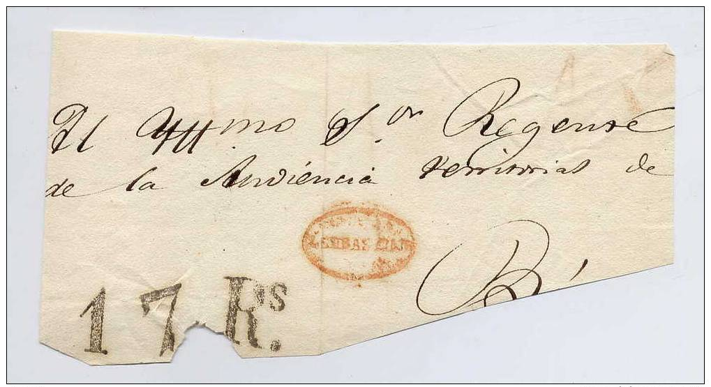 San Sebastian Fragmento Con Porteo De 17 Reales   71 - ...-1850 Prefilatelia