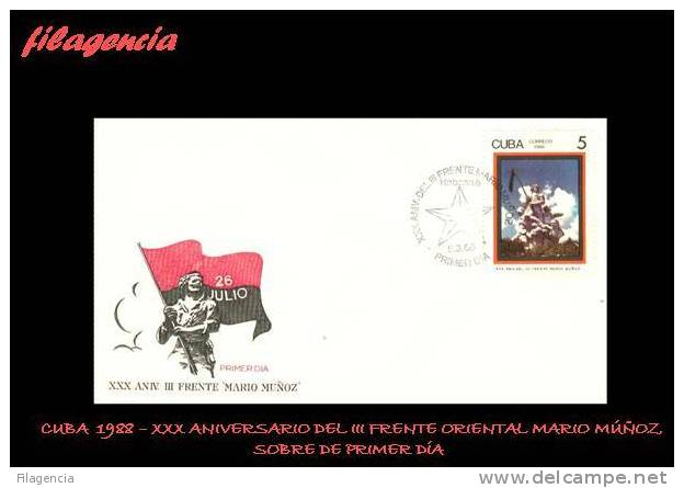 AMERICA. CUBA SPD-FDC. 1988 XXX ANIVERSARIO DEL III FRENTE ORIENTAL MARIO MUÑOZ - FDC