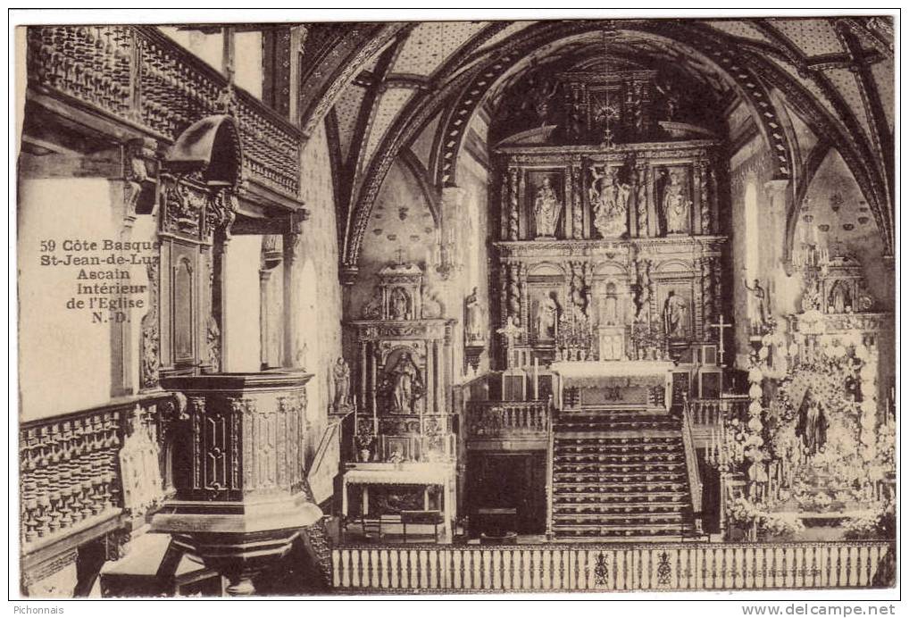 64 Saint Jean De Luz  Ascain  Intérieur De L´ église - Ascain