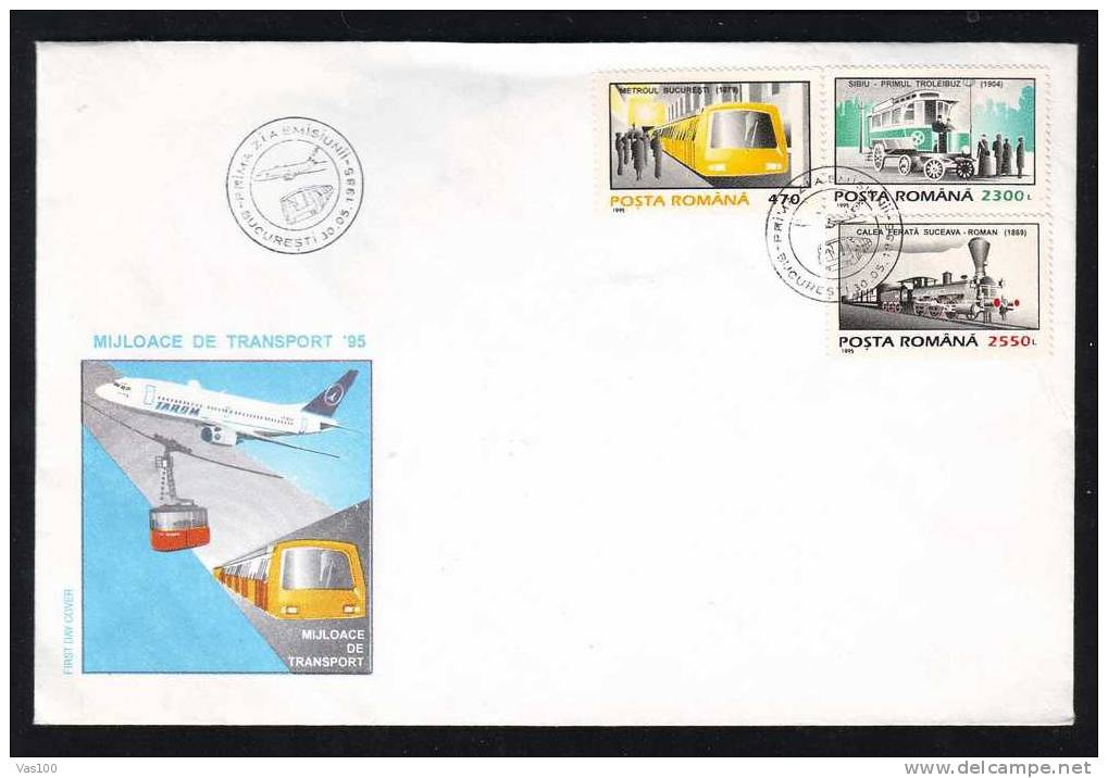 Romania 1995 FDC TRAMWAYS TRAM METRO. - Tranvías