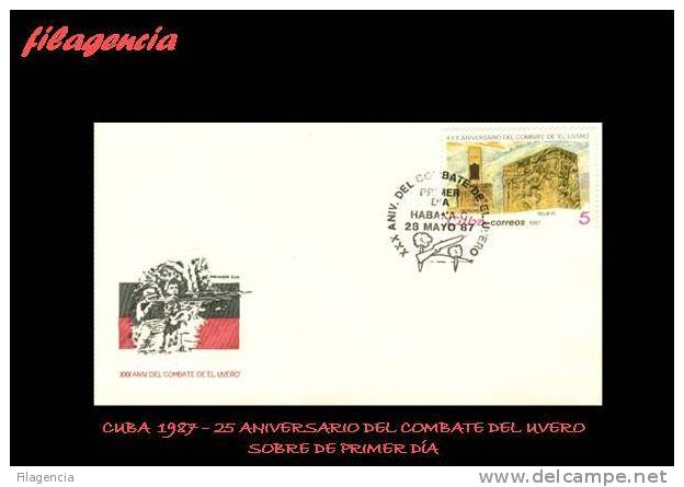 AMERICA. CUBA SPD-FDC. 1987 XXX ANIVERSARIO DE LA BATALLA DEL UVERO - FDC