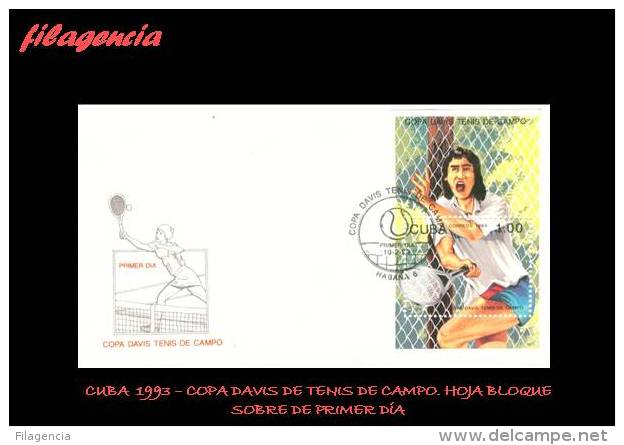 AMERICA. CUBA SPD-FDC. 1993 COPA DAVIS DE TENIS DE CAMPO. HOJA BLOQUE - FDC