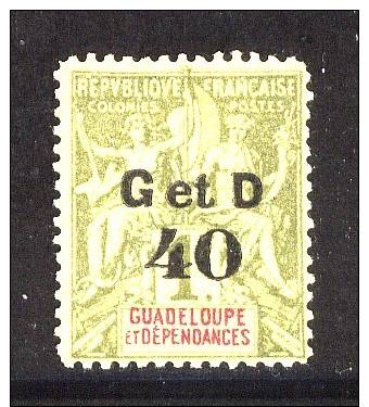 GUADELOUPE - N°Y&T - 48 - 40c S/1fr Olive   - Groupe Allegorique Surchargé - N* - Autres & Non Classés