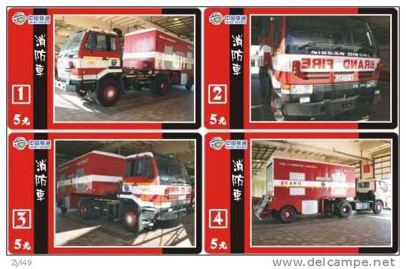 A04274 China Fire Engine 4pcs - Pompiers