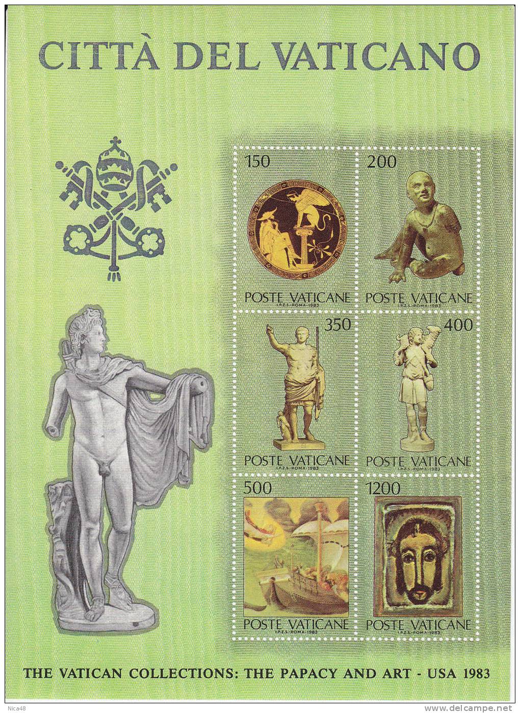 Vaticano Nuovi - Foglietto 7-1983 Collezioni Vaticane D´arte Negli Stati Uniti D´America 3^ Emissione - Blocs & Hojas