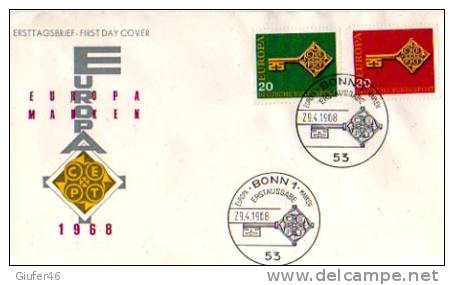 Germania . Busta FDC - Europa 1968 - 1968