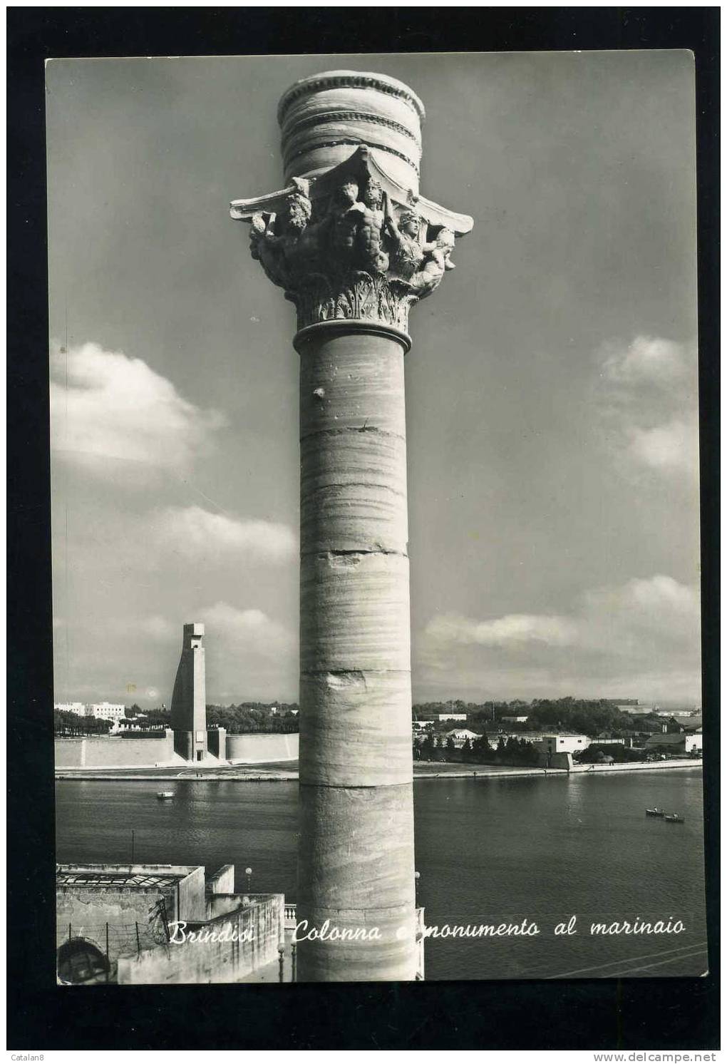 V1057 CARTOLINA ILLUSTRATA PUGLIA BRINDISI COLONNA MONUMENTO AL MARINAIO FG. V. - Brindisi