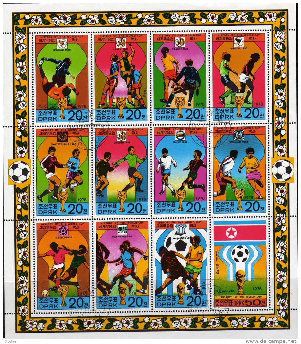 Historie Fussball-WM Korea 1733/45 Mit 12xZD,4xER+ 12-KB O 33€ Mexiko Argentinien Deutschland Sport Bloc Soccer Sheetlet - 1938 – Frankreich