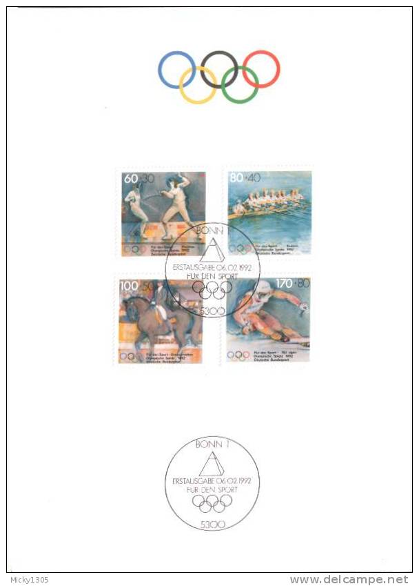 Germany - MI-Nr 1592/1595 FDC (u370)- - 1991-2000