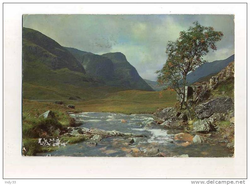 - ROYAUME UNI .  ECOSSE . THE RIVER COE AND THE THREE SISTERS OF GLEN COE . ARGYLL-SHIRE - Argyllshire