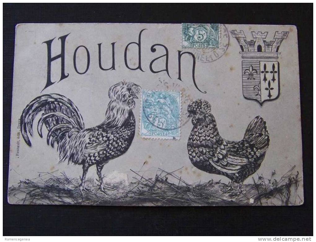 HOUDAN - Gallinacés - Voyagée Le 17 Août 1907 - Houdan