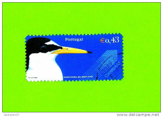 Timbre Oblitéré Used Stamp Selo Carimbado Andorinha Do Mar 0,43€ Correio Azul PORTUGAL - Oblitérés