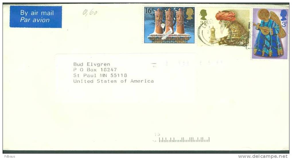 1977 SG ENVELOPPE LONDON TO USA - ZEGEL STAMP CAT KAT DUIF PIGEON VOGEL BIRD ANGEL ENGEL - Unclassified