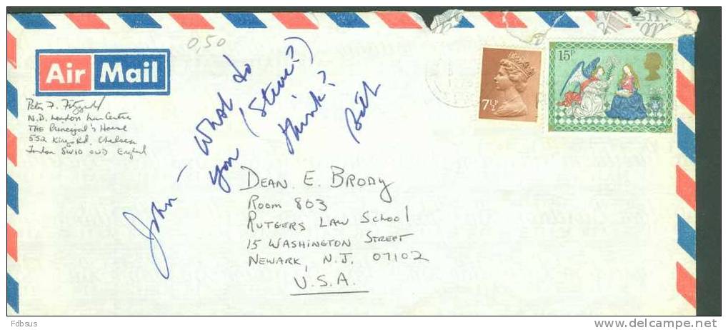 1976 ENVELOPPE CHELSEA TO USA - Unclassified