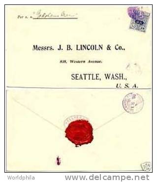 Japan-USA Perfin/Perfore "H&C/BC", Per S.S. Yokohama Maru, Sea Post Cover 1914 - Briefe U. Dokumente
