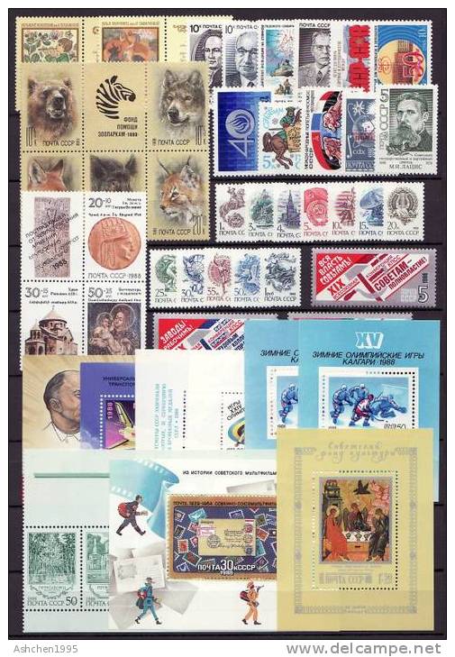 Russia 1988 Comp Year Set, 127 St 8 Ss  - MNH - Ganze Jahrgänge