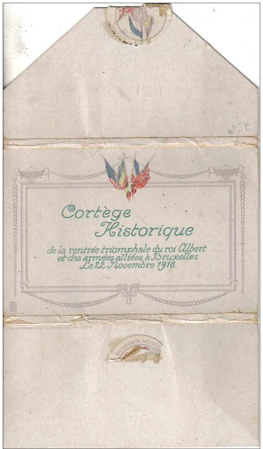 Cortège Historique De La Rentrée Triomphale Du Roi Albert Et Des Armées Alliées Bruxelles 22 11 1918  (11 Cartes - Personnages Célèbres