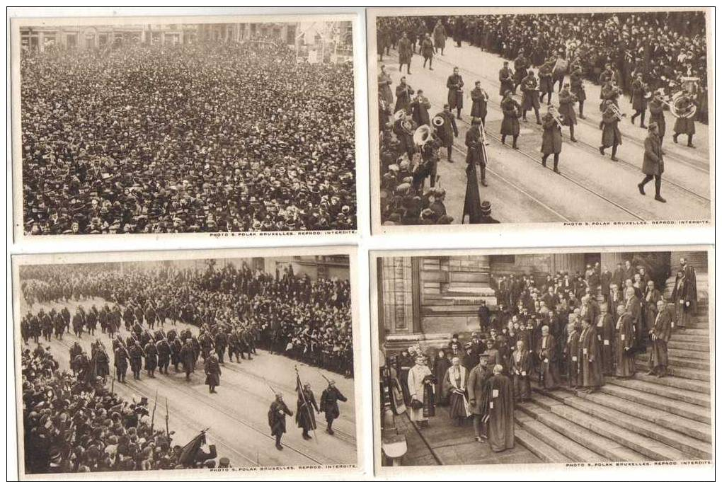 Cortège Historique De La Rentrée Triomphale Du Roi Albert Et Des Armées Alliées Bruxelles 22 11 1918  (11 Cartes - Personnages Célèbres