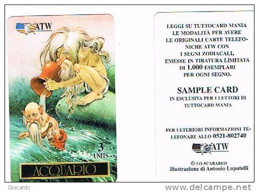 SAMPLE CARD -  ATW (REALIZZATA PER TUTTOCARD MANIA) : ZODIACO - OROSCOPO (ACQUARIO)  -  RIF. 1327 - Other & Unclassified