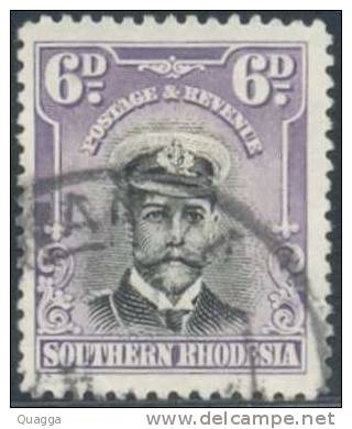 Southern Rhodesia 1924. 6d Black And Slate Lilac. SACC 7, SG 7. - Rhodésie Du Sud (...-1964)