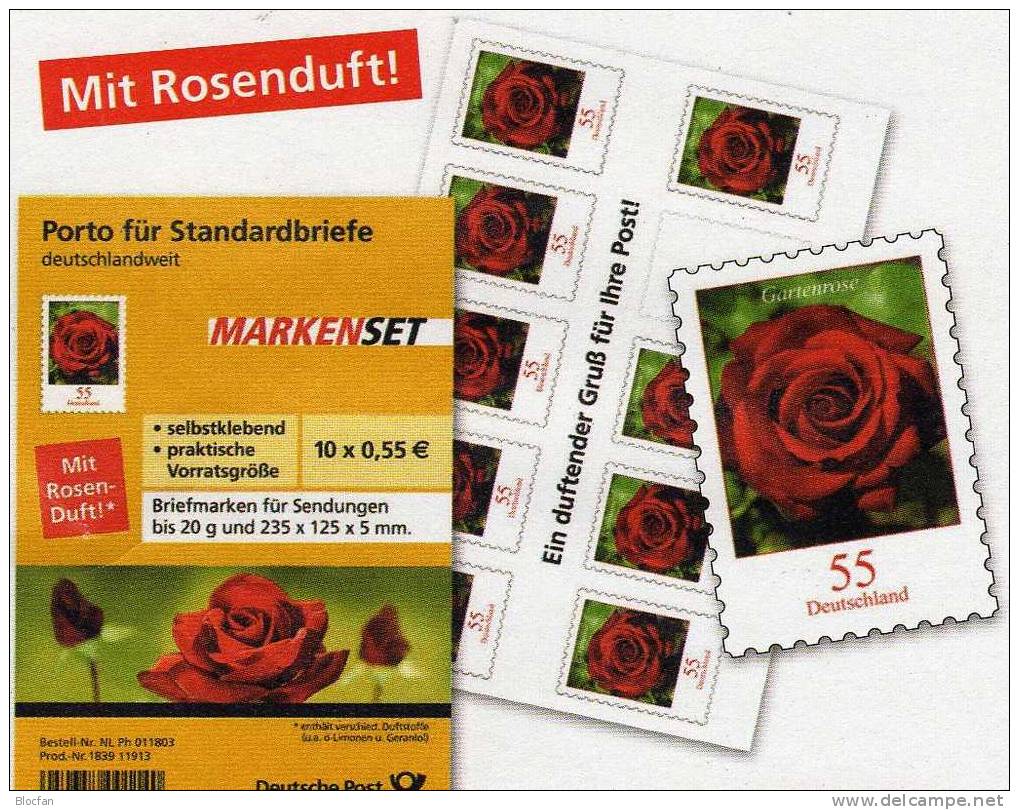Sammeln ist Leidenschaft BUND 2669, 2675 I  plus II o 3€ Garten-Rosen mit duftender Rose set stamps of BRD Germany