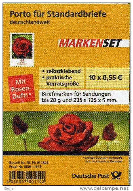 Sammeln ist Leidenschaft BUND 2669, 2675 I  plus II o 3€ Garten-Rosen mit duftender Rose set stamps of BRD Germany