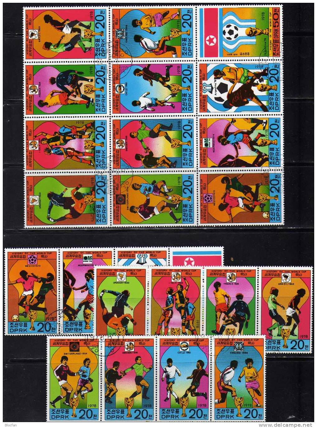 Endspiel 1978 Korea 1733/45,3x ZD,4x ER+12-Block O 24€ Fußball-WM Brazil D Chile France GB Italy Schweden Sheet Bf COREE - 1958 – Schweden