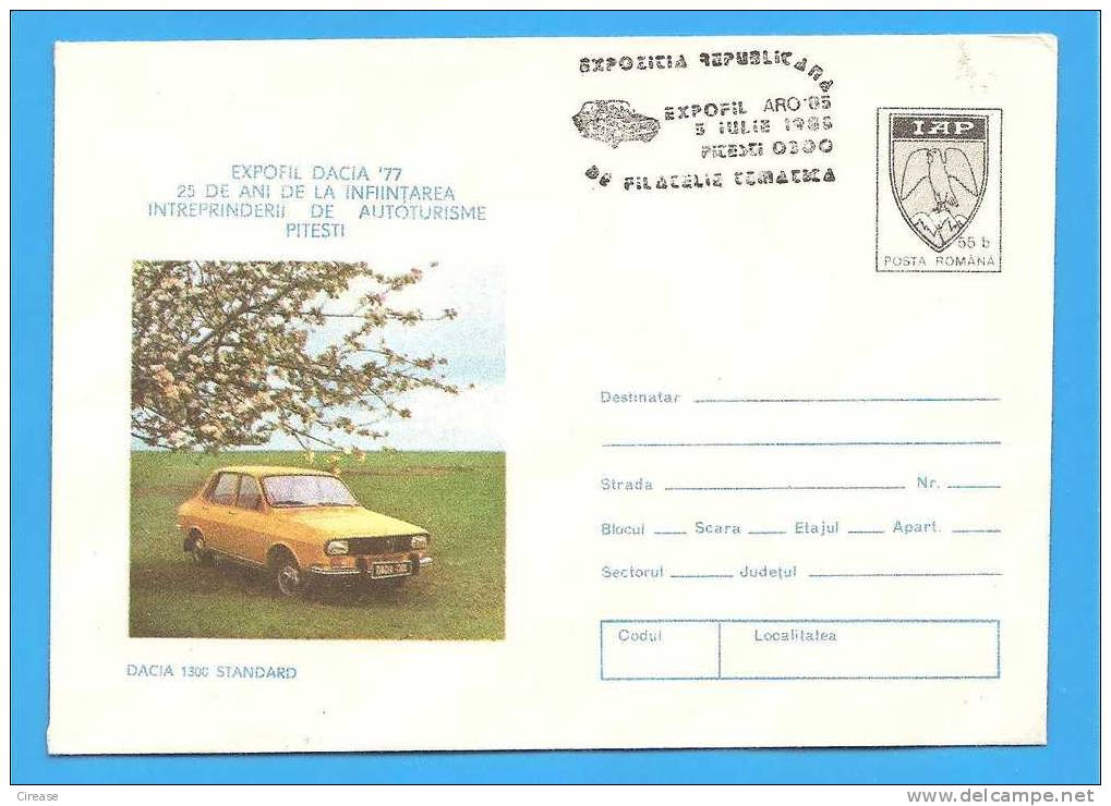 ROMANIA 1977  Postal Stationery Cover. 1300 Dacia First Car Made In Romania - Altri (Terra)