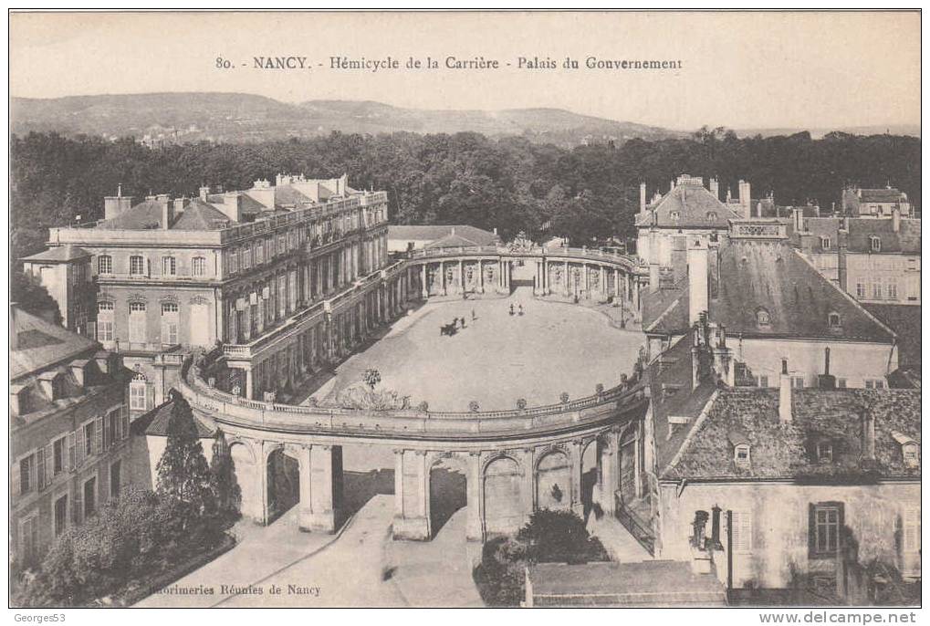CPA NANCY  Hemicycle De La Carriere  Palais Du Gouvernement 1920 - Monuments