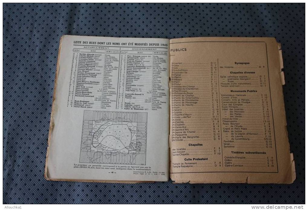 Plan De Paris Banlieue Immediate En 1945 Ed Blondel La Rougery :pas De Carte Géo Uniquement Nomenclature & Lignes Métro - Europa