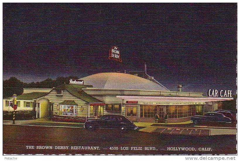 American Roadside Car Cafe - Brown Derby Restaurant - Vintage 1950s - Linen - Impeccable - American Roadside