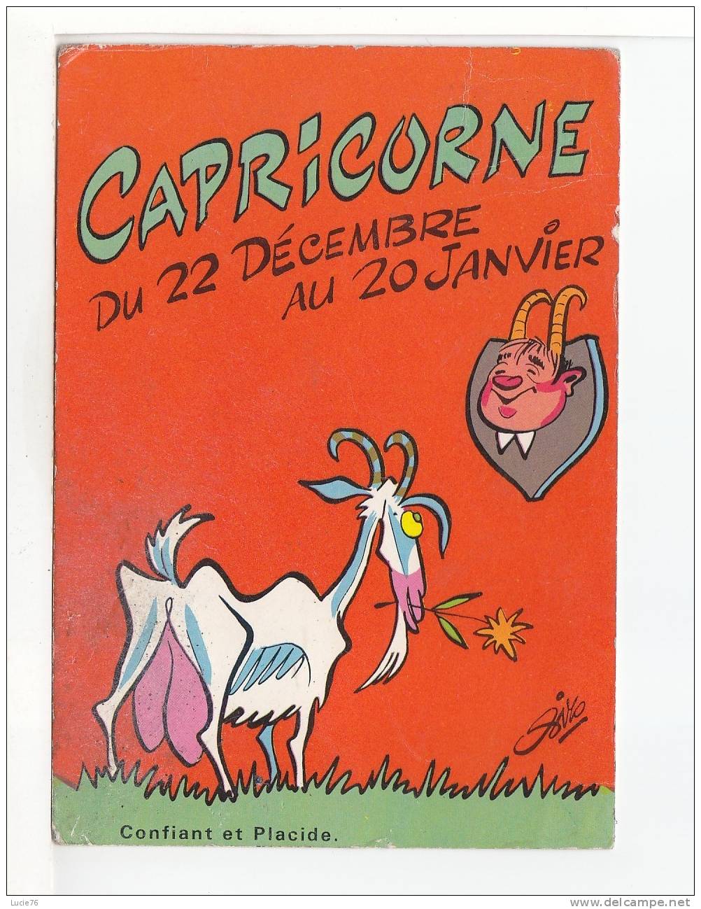 Les SIGNES Du ZODIAQUE -  CAPRICORNE -   Du 22 Décembre Au 20 Janvier  - Dessin Signé - Astrologie