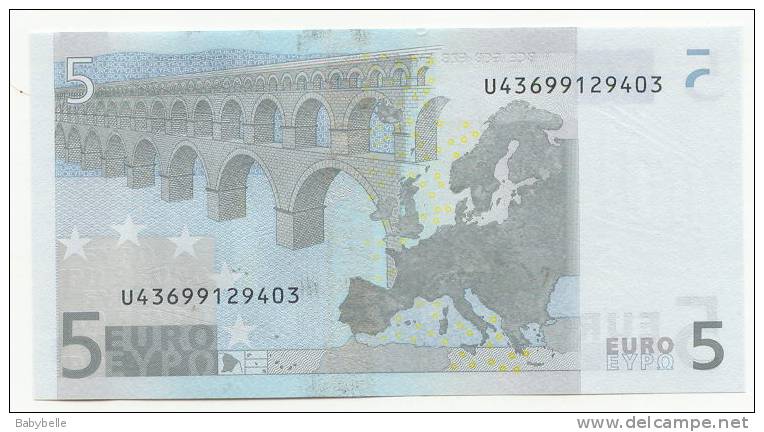 BILLET DE 5 EUROS  NEUF IMP L 0 26C 5 - 5 Euro