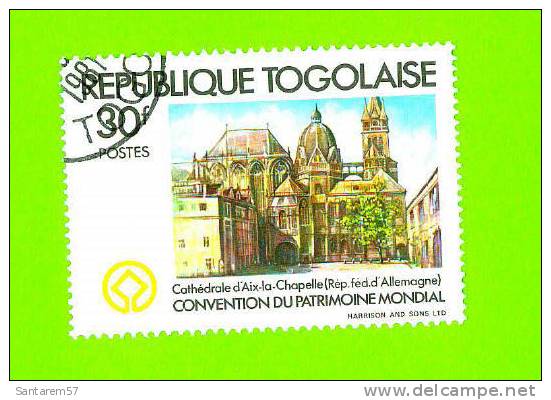 Timbre Oblitéré Used Mint Stamp Selo Carimbado Cathédrale D´Aix-la-Chapelle Convention Du Patrimoine Mondial 30F TOGO - Togo (1960-...)