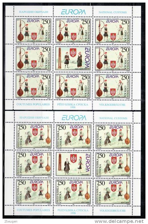 BOSNIA HERCEGOVINA  SERBIAN R. EUROPA CEPT 1998 MS MNH - 1998