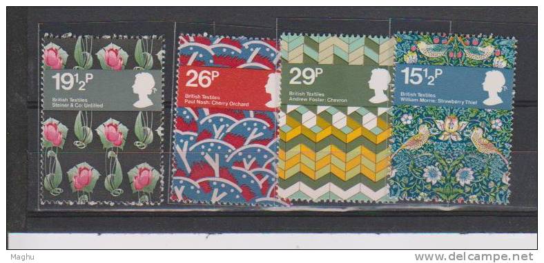 Great Britain 1982  MNH, Textiles------Bird, Flower - Neufs