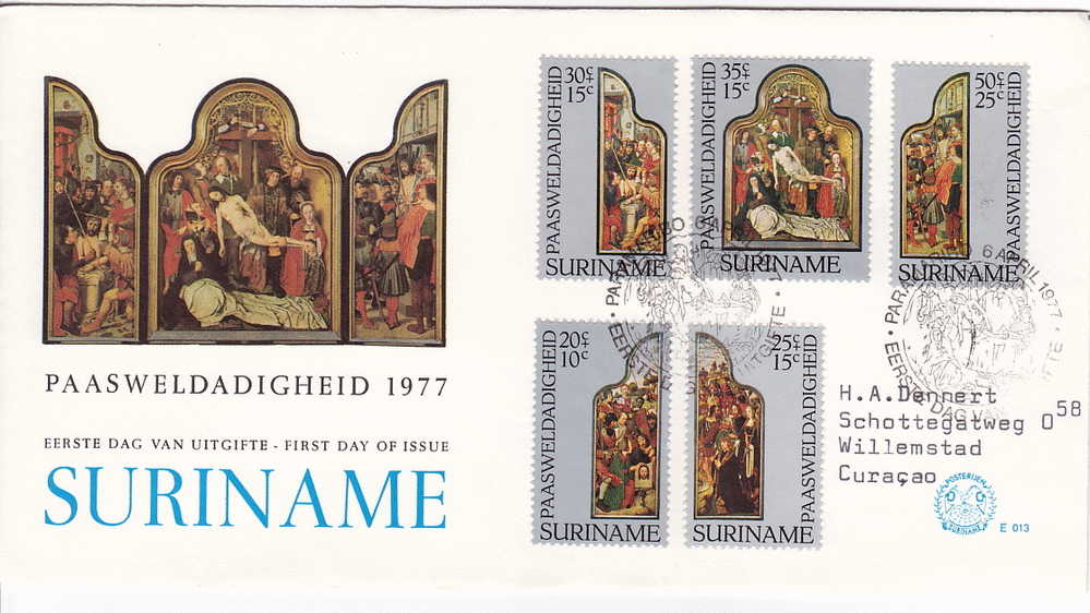 1977 Paasrzegels  FDC - Suriname