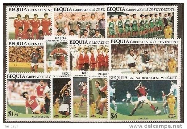 ST VINCENT, Bequia - 1986 World Cup Soccer. Scott 218-29. MNH ** - St.Vincent (1979-...)