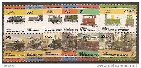 ST VINCENT, Bequia - 1985 Trains, Part 4. MNH ** - St.Vincent (1979-...)