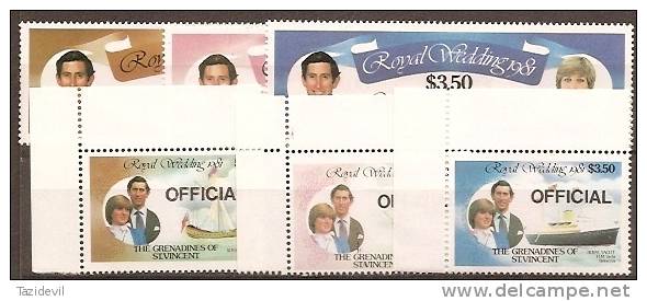 ST VINCENT GRENADINES - 1982 Officials. Scott O1-6. MNH ** - St.Vincent (1979-...)