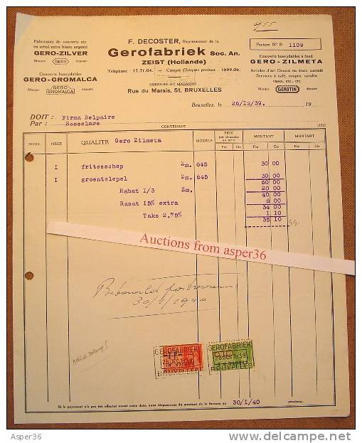 Couverts, Gerofabriek, Zeist 1939 - Paesi Bassi