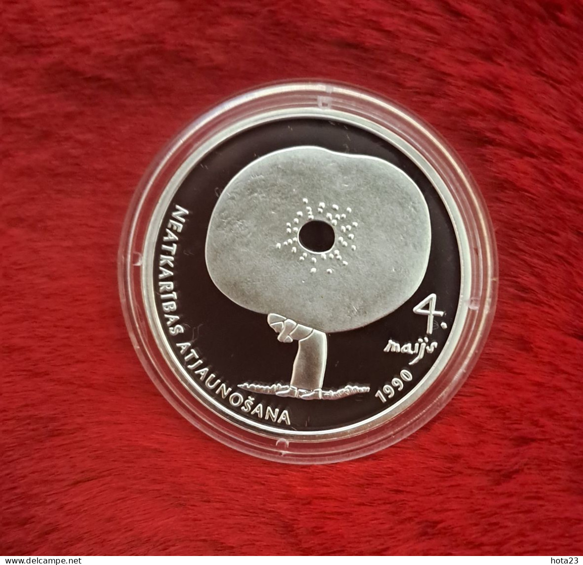 LATVIA 2010 SILVER COIN 1 LATS - Declaration Of Independence + Flover + Millstone PROOF - Latvia